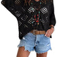 🥰Soldes d'été - 50 % de réduction💛Haut en crochet beige pour femme, d'inspiration bohème, avec encolure en V