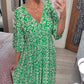🔥49% de réduction  😍Robe longue à encolure en V et imprimé bohémien décontracté
