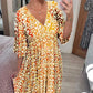 🔥49% de réduction  😍Robe longue à encolure en V et imprimé bohémien décontracté